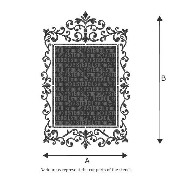 Ornate Oblong Frame Stencil