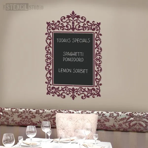 Ornate Oblong Frame Stencil