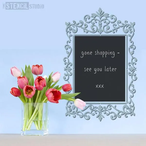 Ornate Oblong Frame Stencil