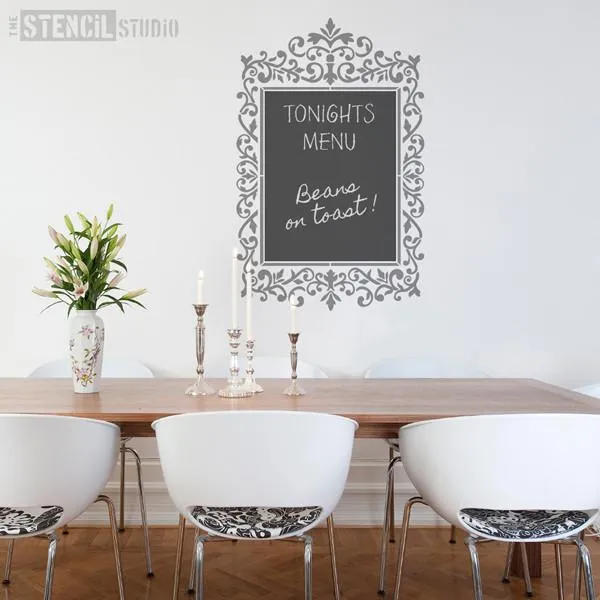Ornate Oblong Frame Stencil