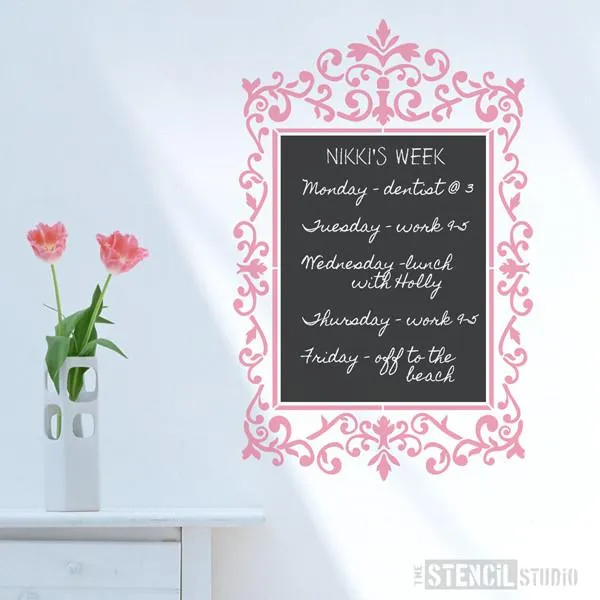 Ornate Oblong Frame Stencil