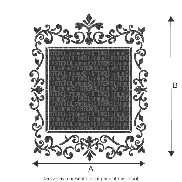 Ornate Square Frame Stencil