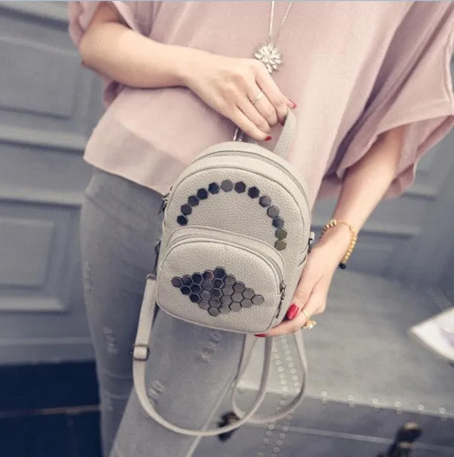 PICK YOUR COLOR: Studded Solid Color Mini Backpack, Super Chic
