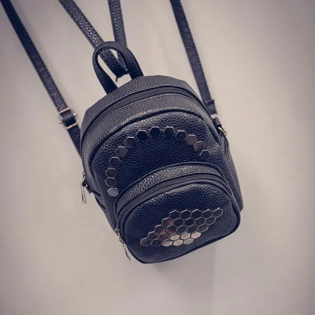 PICK YOUR COLOR: Studded Solid Color Mini Backpack, Super Chic
