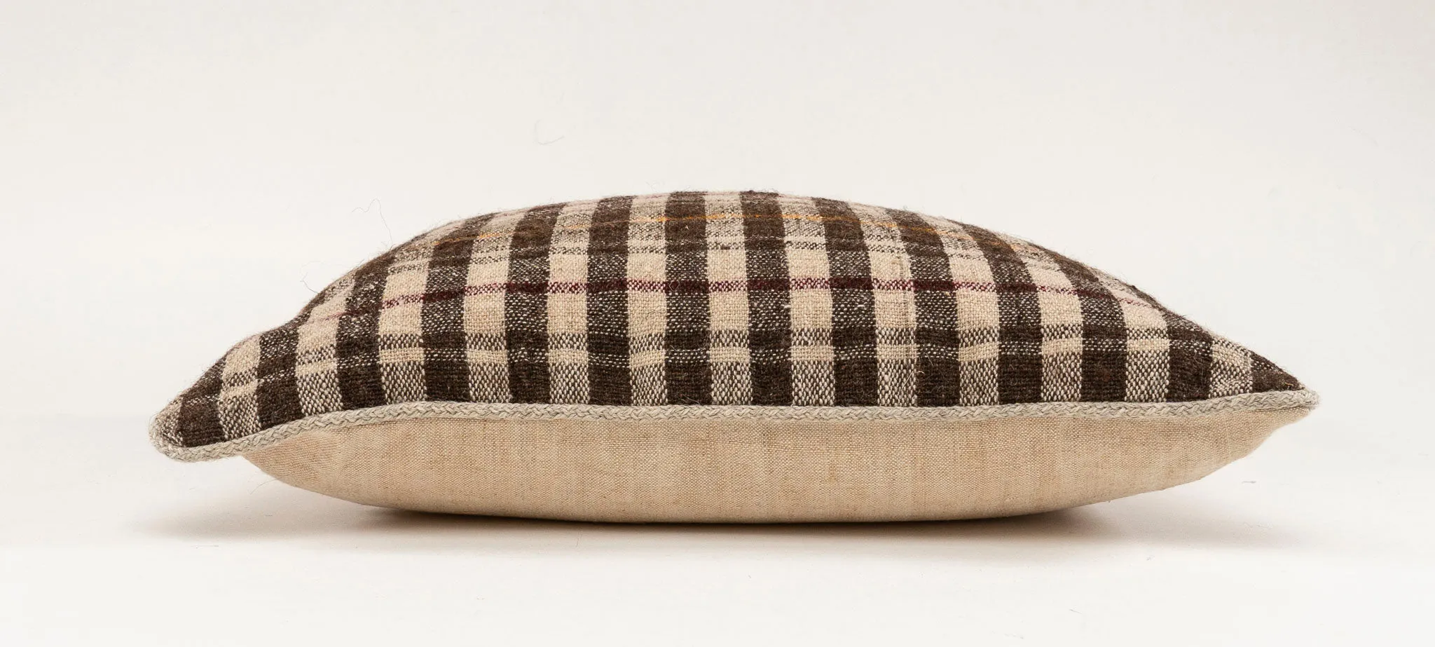 Pillow: Handwoven antique Bulgarian woolen textile - P312