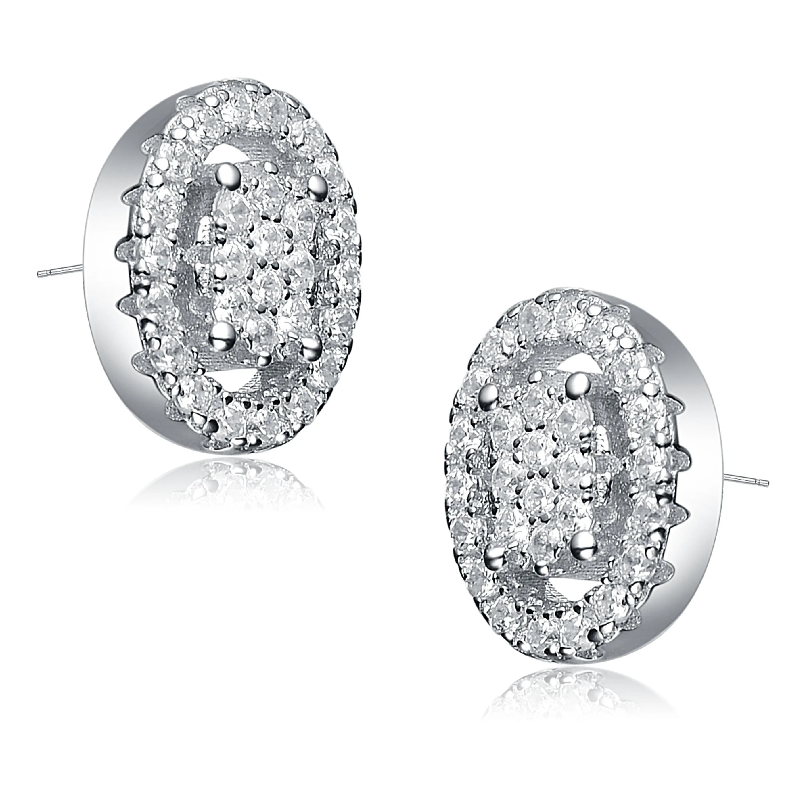 Raquelle Oval Halo Earrings
