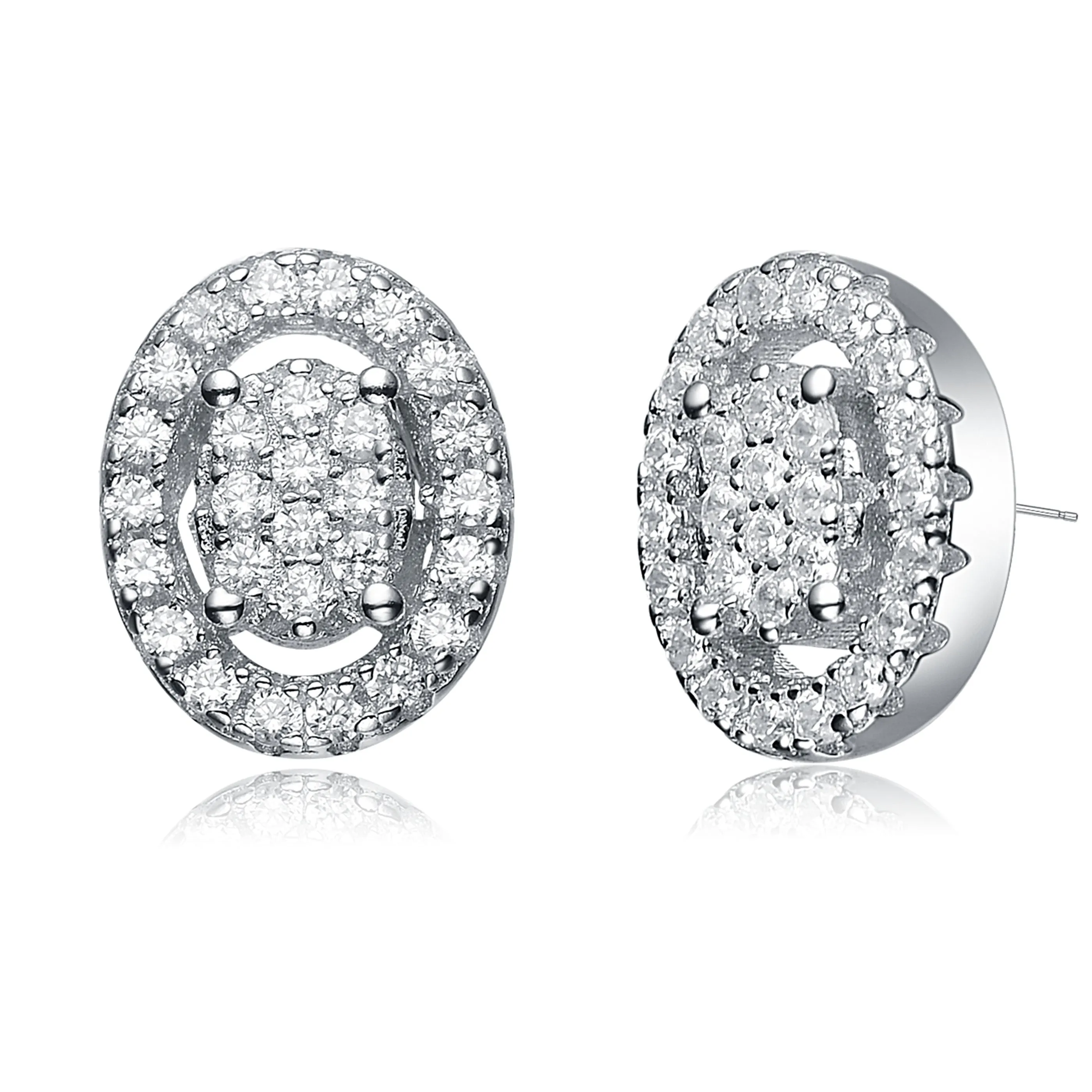 Raquelle Oval Halo Earrings