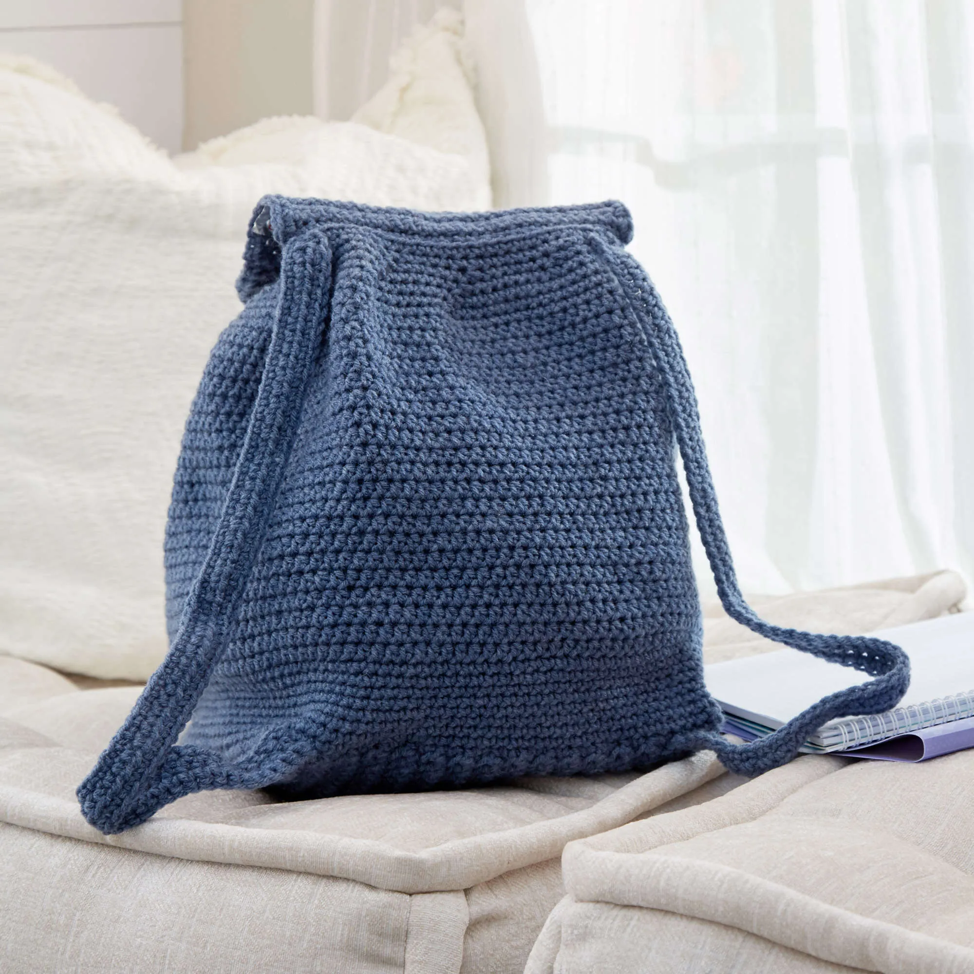 Red Heart Crochet Patch Backpack