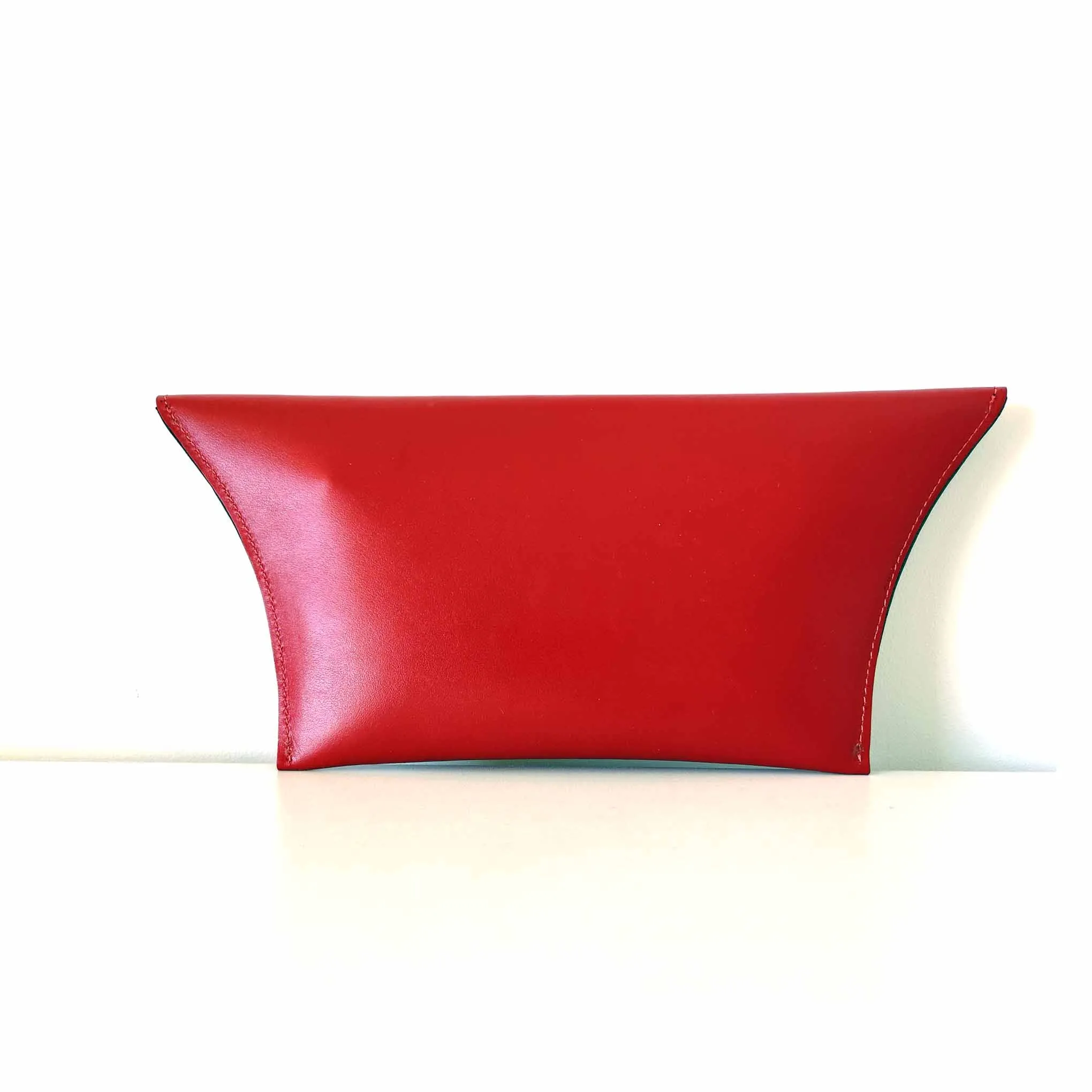 Red Leather Clutch Bag