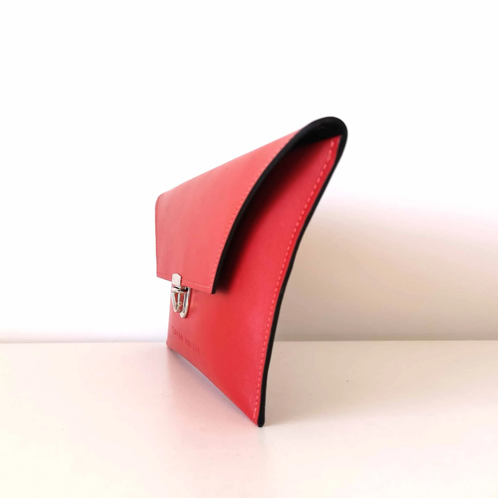 Red Leather Clutch Bag