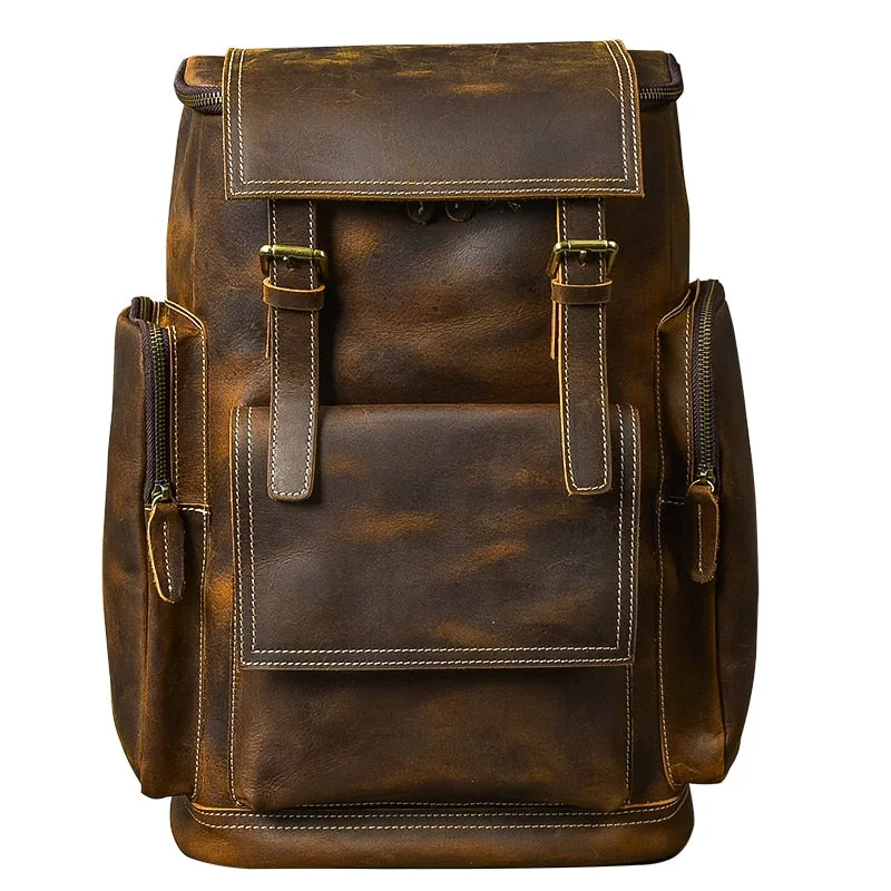 Retro Genuine Leather Men's Backpack