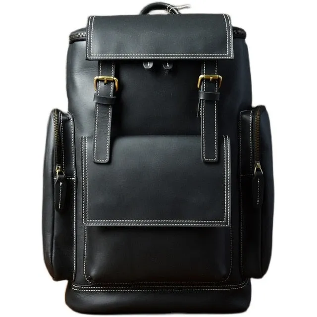 Retro Genuine Leather Men's Backpack