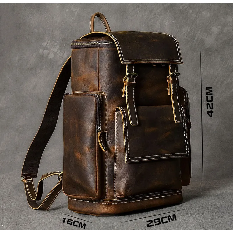 Retro Genuine Leather Men's Backpack