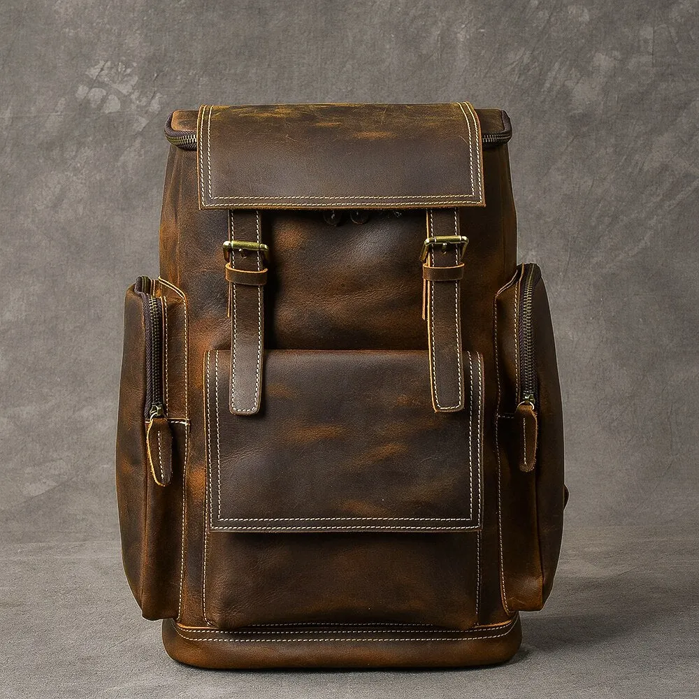 Retro Genuine Leather Men's Backpack