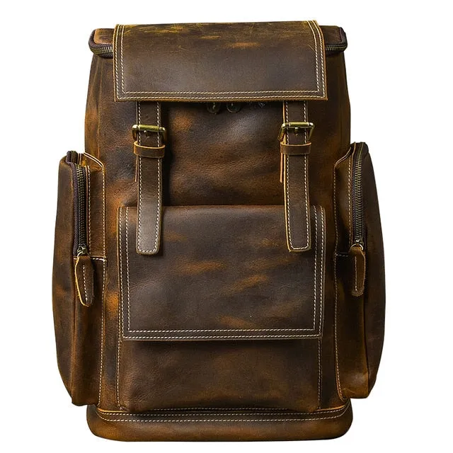 Retro Genuine Leather Men's Backpack