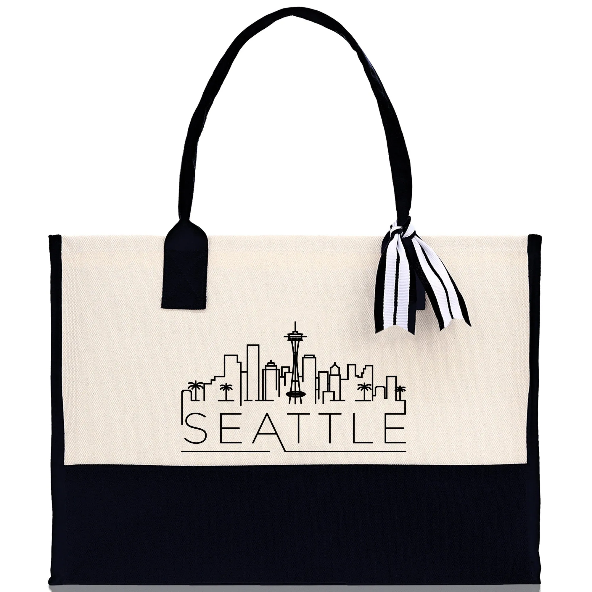 Seattle Canvas Tote Bag Travel Vacation Tote Employee and Client Gift Wedding Favor Birthday Welcome Tote Bag Bridesmaid Gift