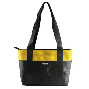 Surplus Yellow & Black Tote Bag in Cargo Belts and Car Seat Belts