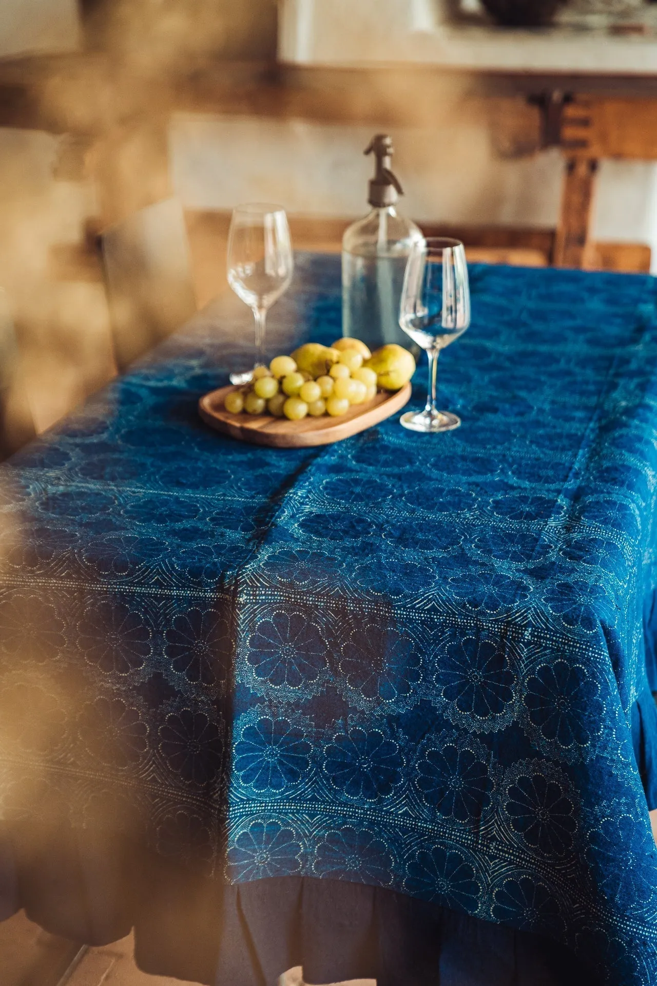 Table Cloth: Antique handwoven Hungarian hemp - TW116