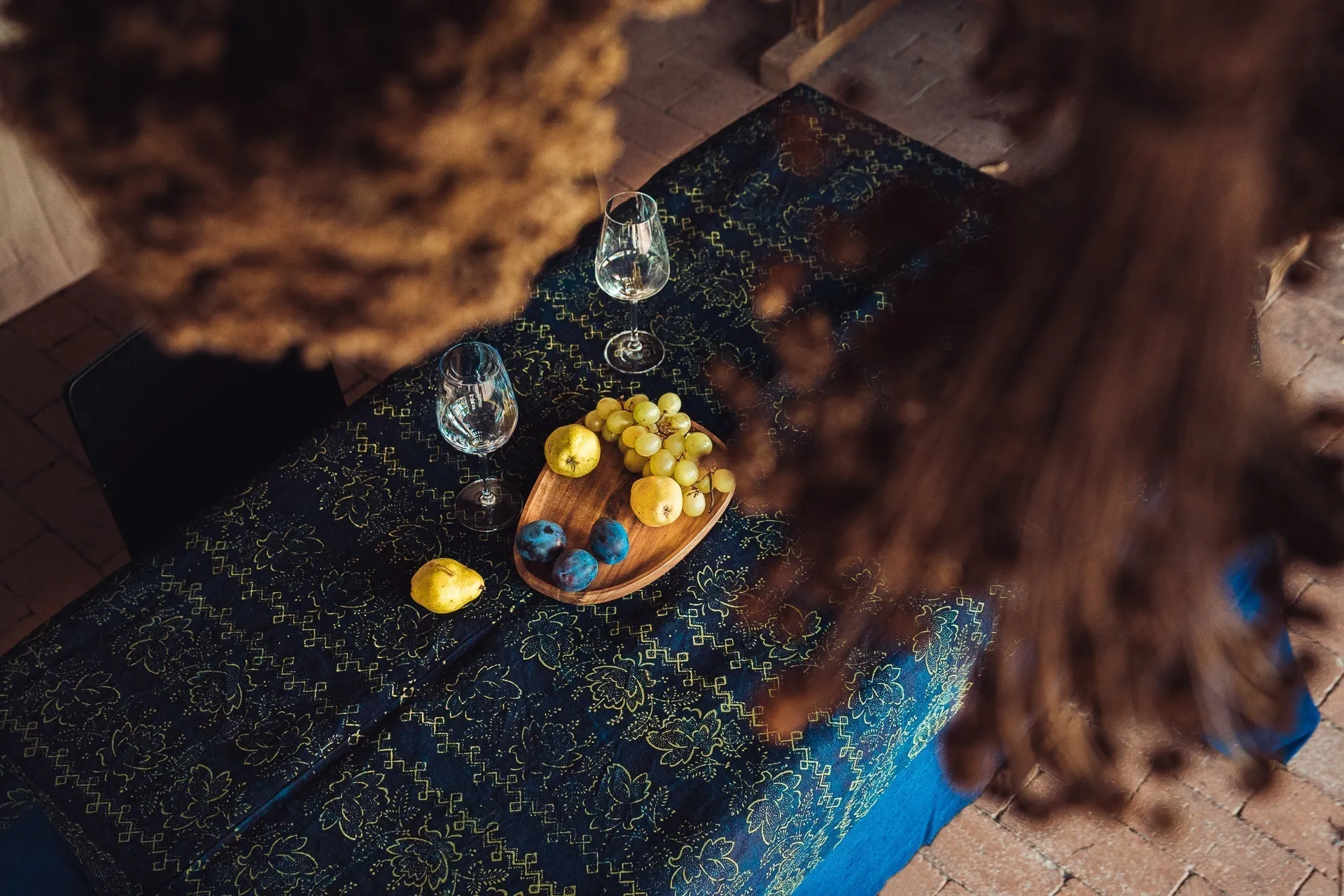 Table Cloth: Antique handwoven Hungarian hemp - TW121