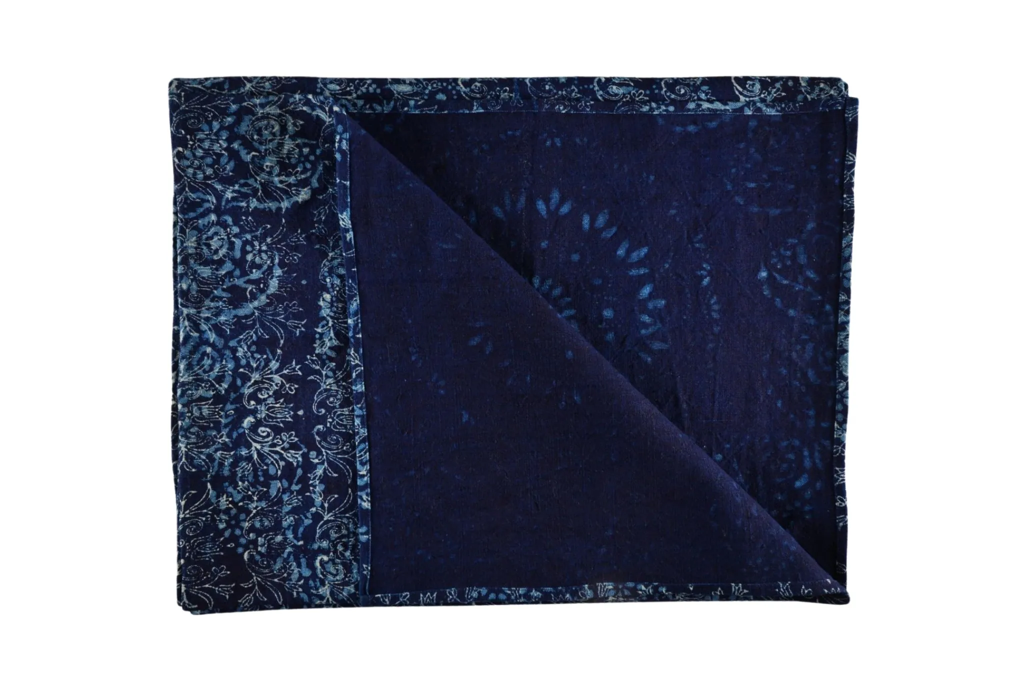 Table runner: Antique handwoven Hungarian hemp indigo over dye - TW93