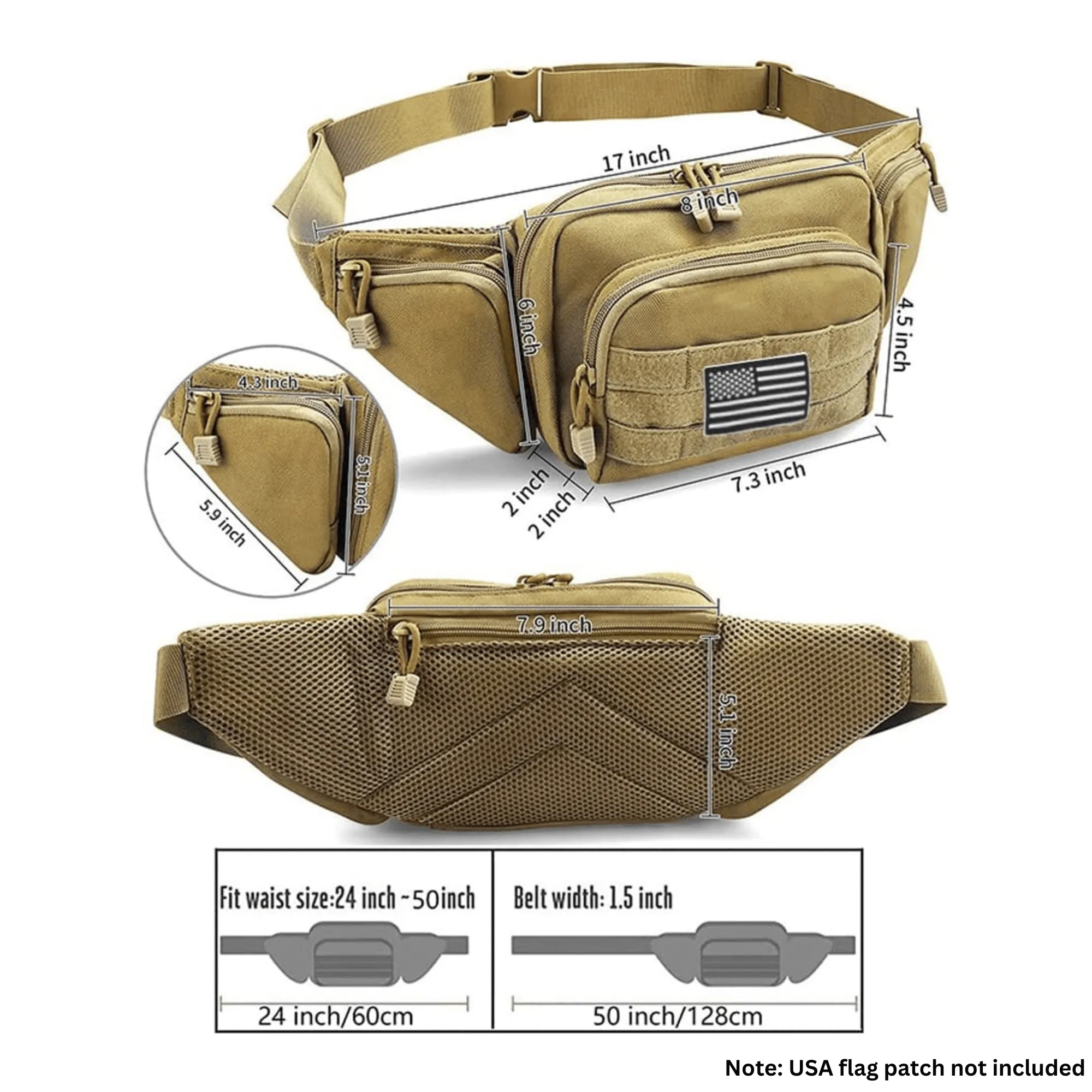 Tactical Military Fanny Pack Waist Bag & MOLLE EDC Pouch For Outdoor