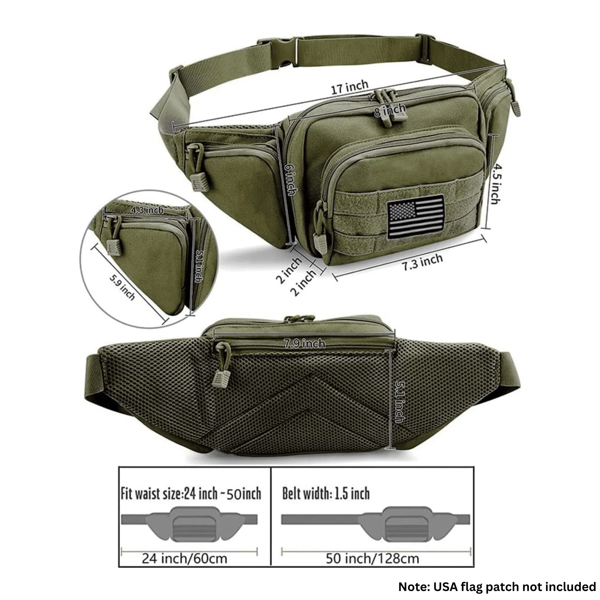 Tactical Military Fanny Pack Waist Bag & MOLLE EDC Pouch For Outdoor