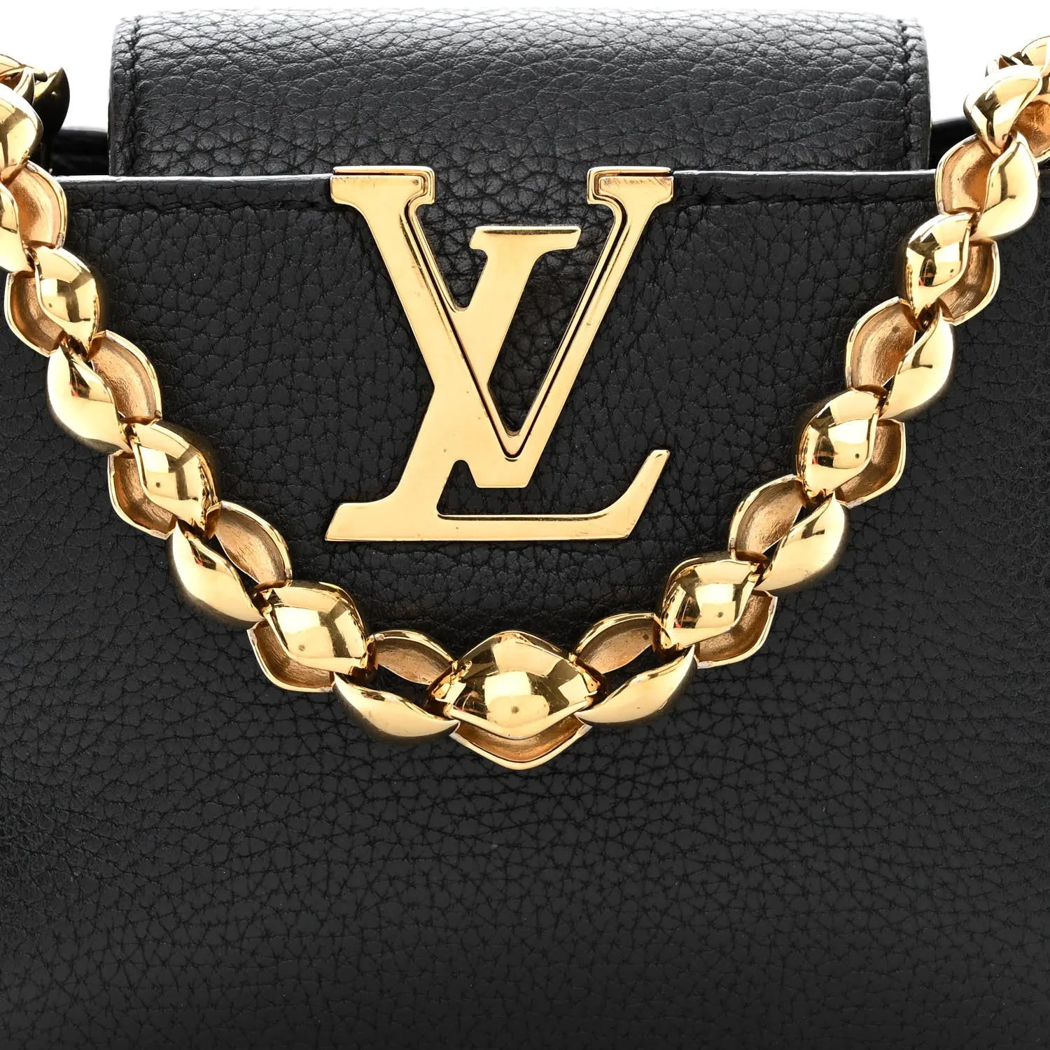 Taurillon Mini Chain Capucines Black