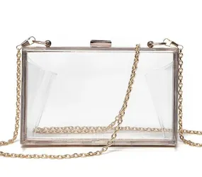 Transparent  & Colored Acrylic Clutch Purse Box Shoulder Bag Day Clutches
