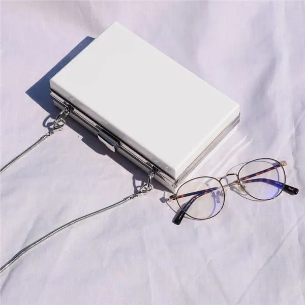 Transparent  & Colored Acrylic Clutch Purse Box Shoulder Bag Day Clutches