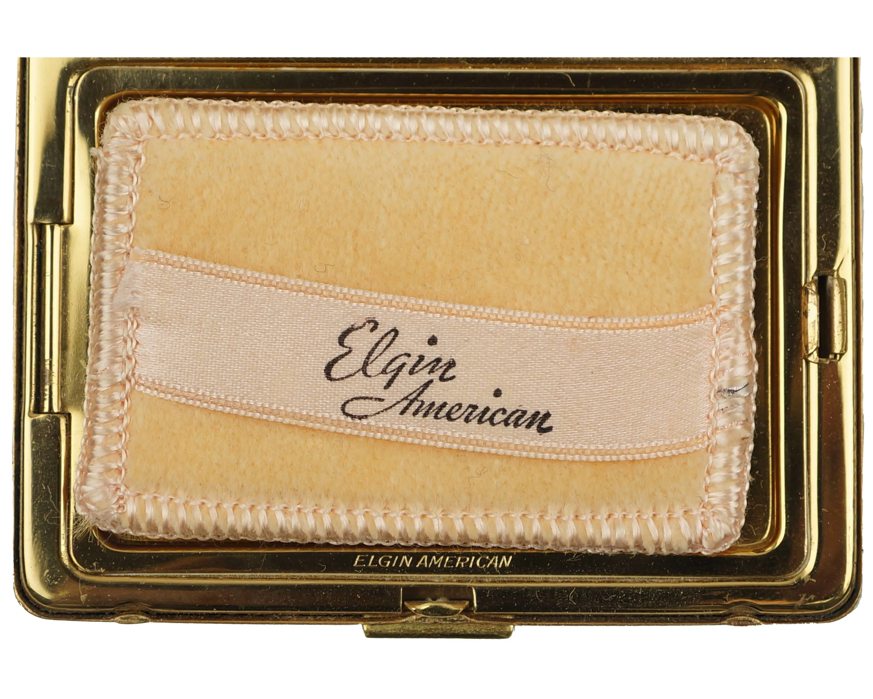Vintage 1940s Elgin American Compact Powder and Rouge Red & Gold Excellent