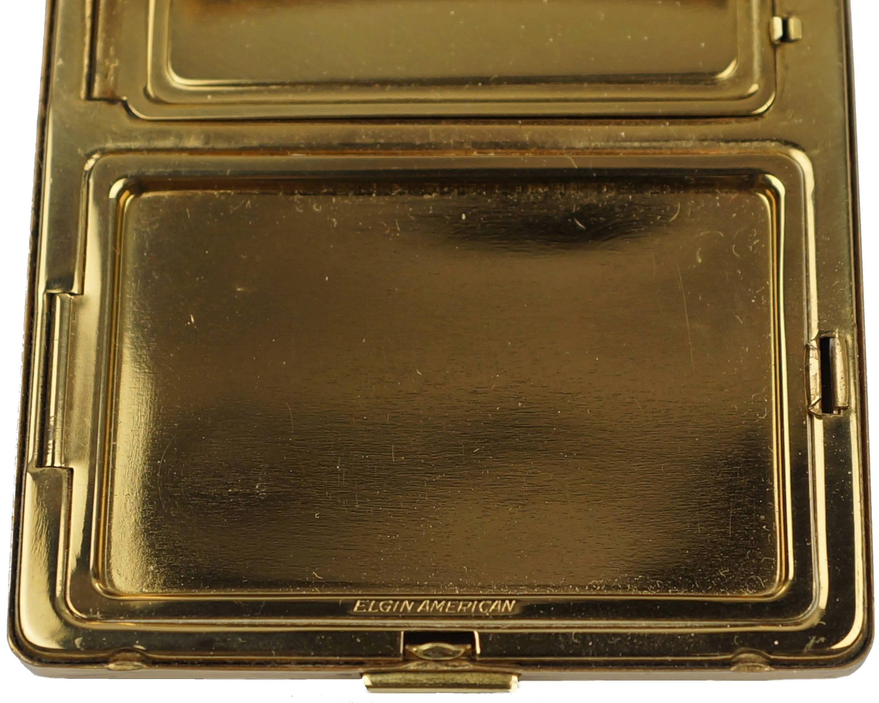 Vintage 1940s Elgin American Compact Powder and Rouge Red & Gold Excellent