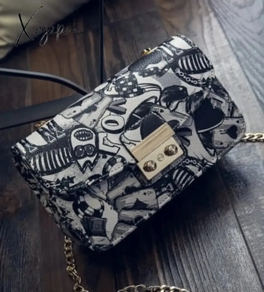 Xajzpa - New Women Bags Summer Graffiti Ladies Designer Handbags High Quality Chain Mini Bag Women Messenger Bags For Women Clutch