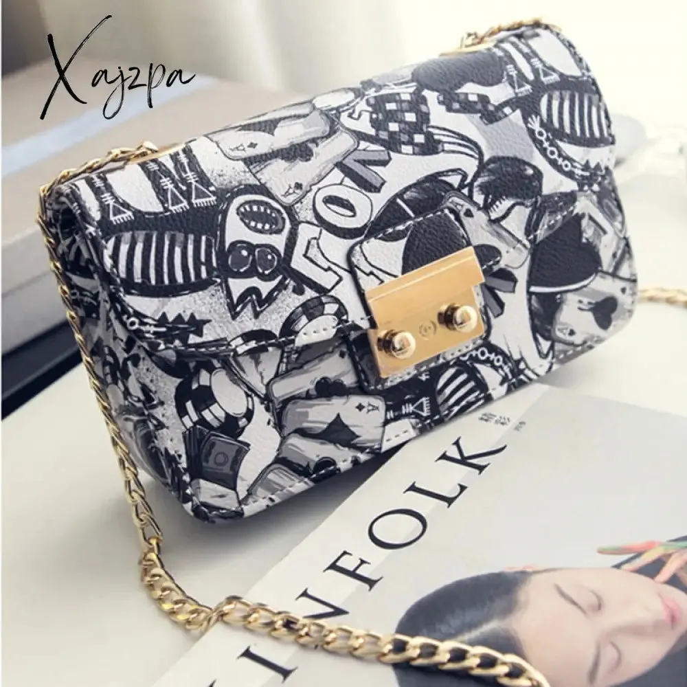 Xajzpa - New Women Bags Summer Graffiti Ladies Designer Handbags High Quality Chain Mini Bag Women Messenger Bags For Women Clutch