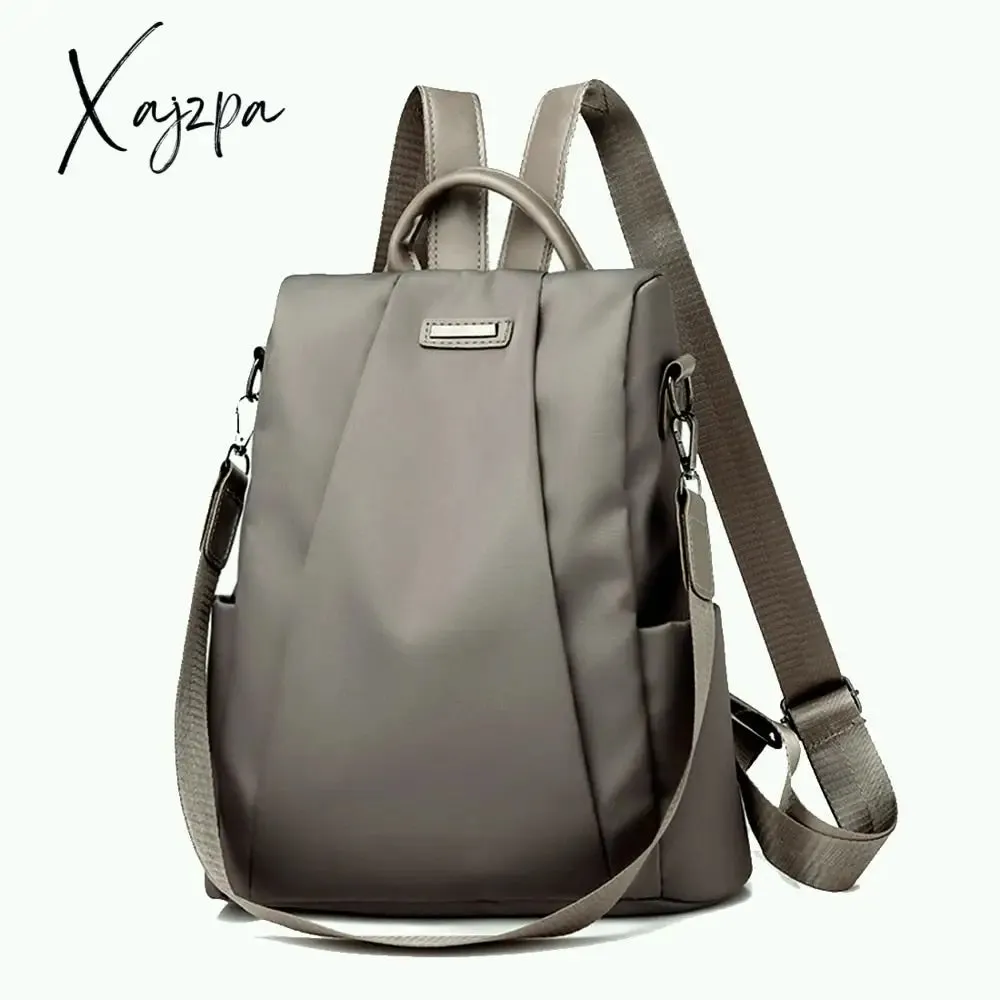 Xajzpa - Waterproof Oxford Women Backpack Fashion Anti-Theft School Bagpack Luxury Designer Female Large Capacity Travel Shoulder Handbag