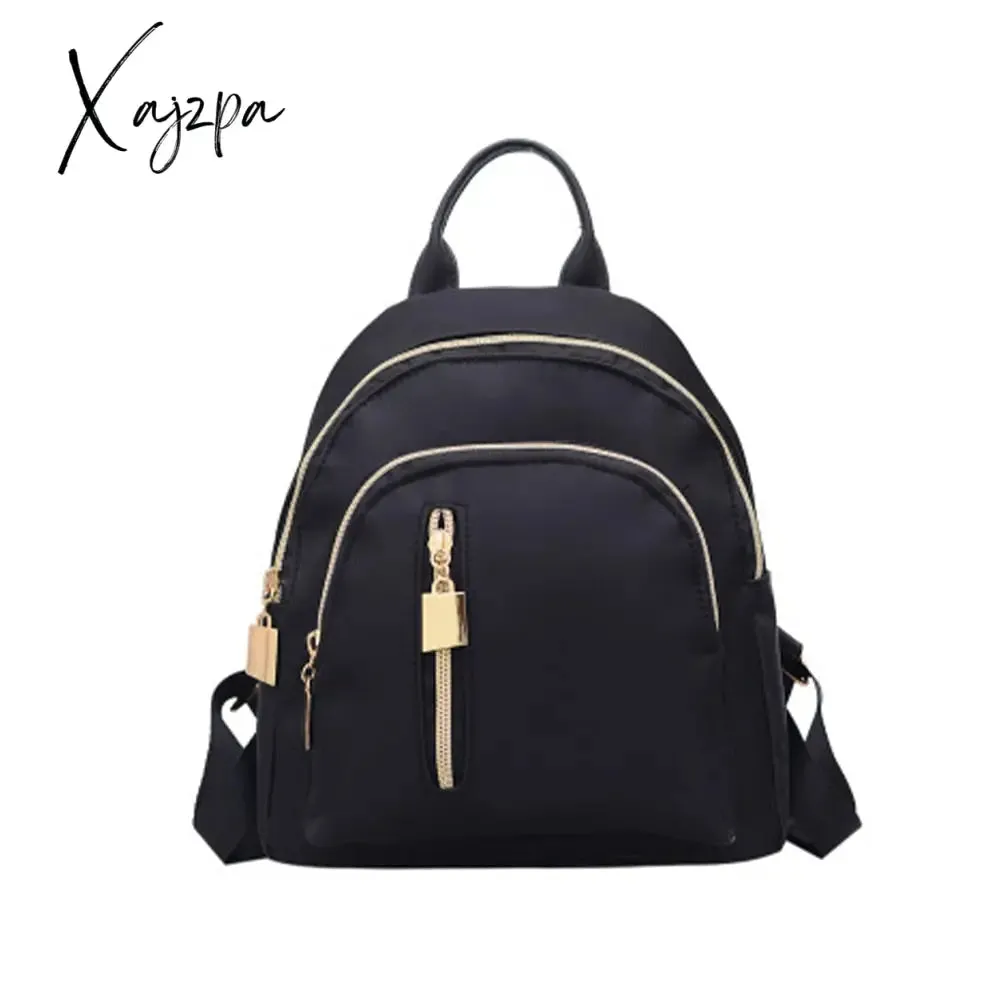 Xajzpa - Waterproof Oxford Women Backpack Fashion Anti-Theft School Bagpack Luxury Designer Female Large Capacity Travel Shoulder Handbag
